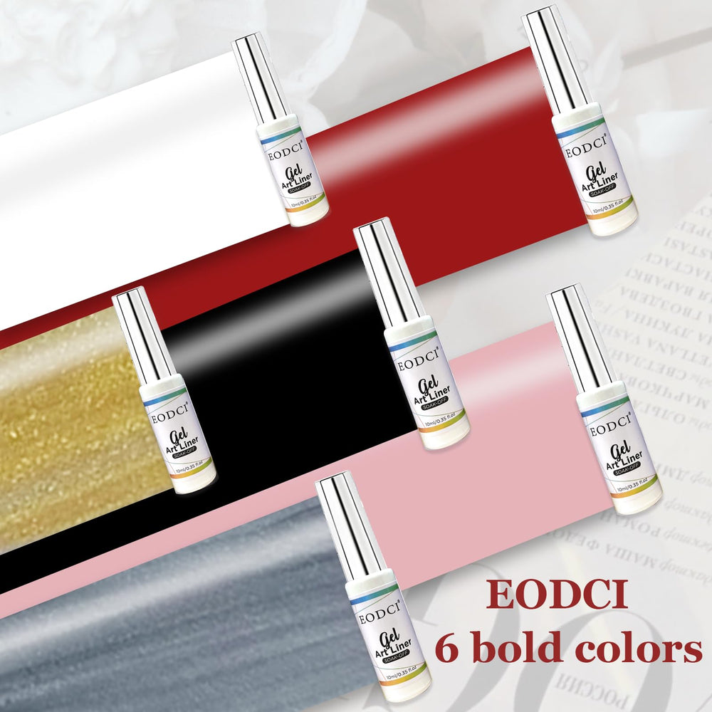 eodci Gel Liner Set white bottle for clean, precise nail art designs.