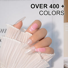 EODCI Glitter White Dip Powder French manicure shot highlights elegant, salon-like finish at home.