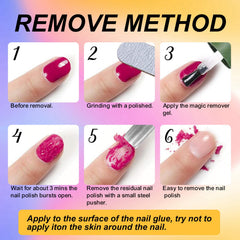 Eodci magic nail polish remover wait 3-5 minutes highlights fast removal