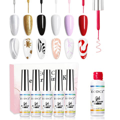 eodci Nail Art Liner Set black bottle for precise line work and bold accents