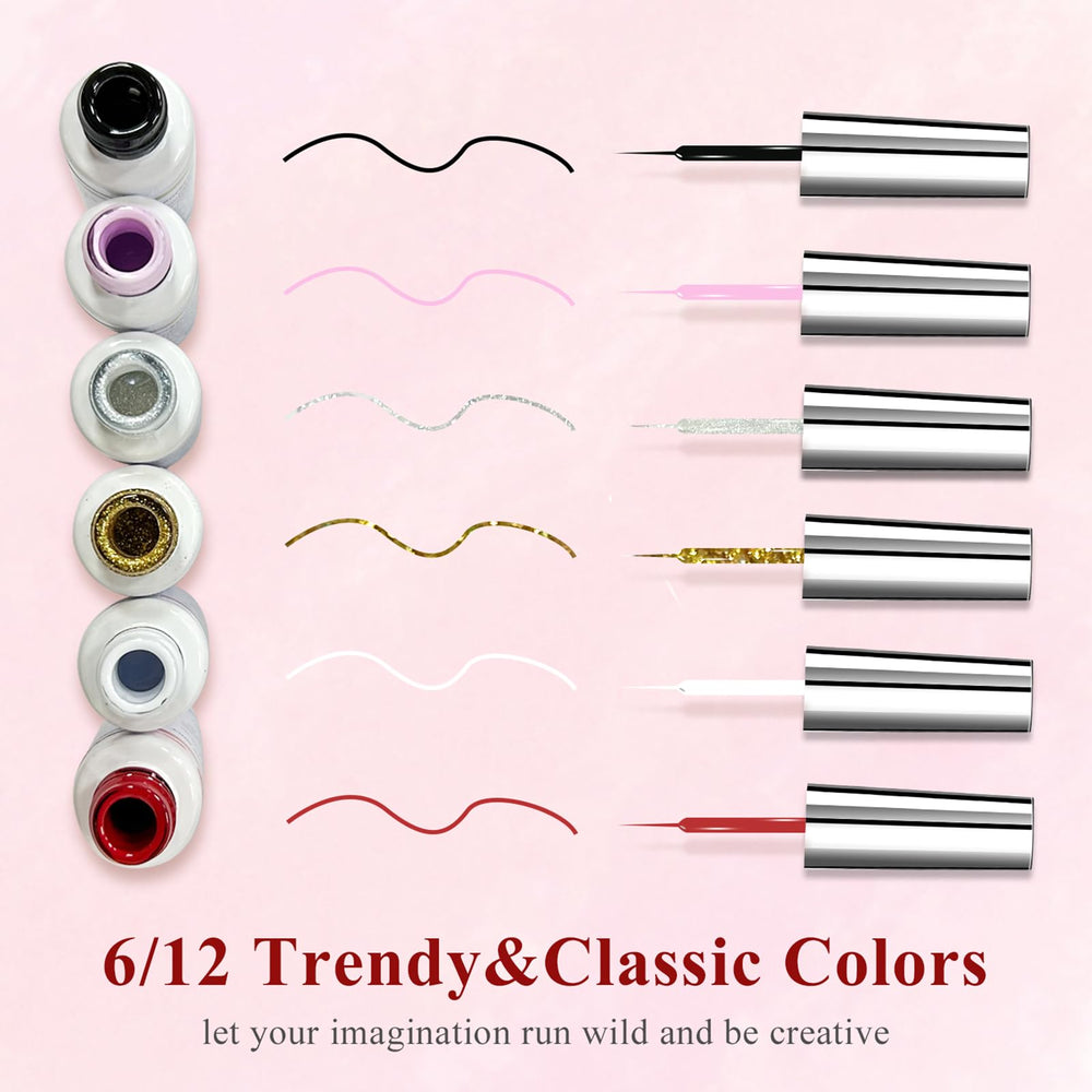 eodci Nail Art Liner Set red bottle provides vibrant color for statement nails