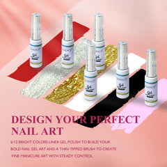 eodci Nail Art Liner Set white bottle enables clean white designs and delicate details