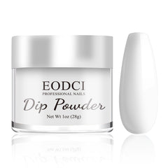 EODCI white dip powder 1oz jar enables at-home durable manicure.