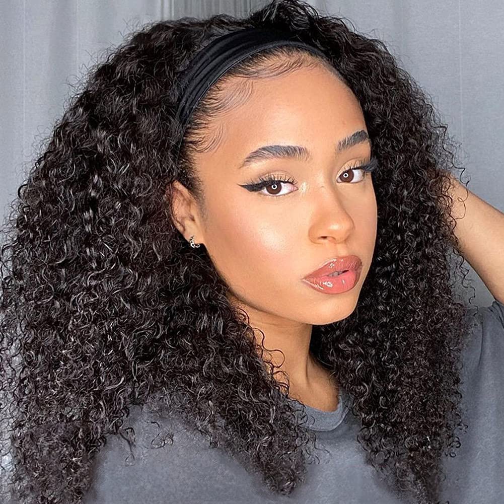 Eooma curly headband wig 16inch natural curls for quick styling