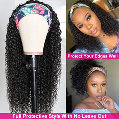 Eooma headband wig human hair soft, tangle-free daily wear