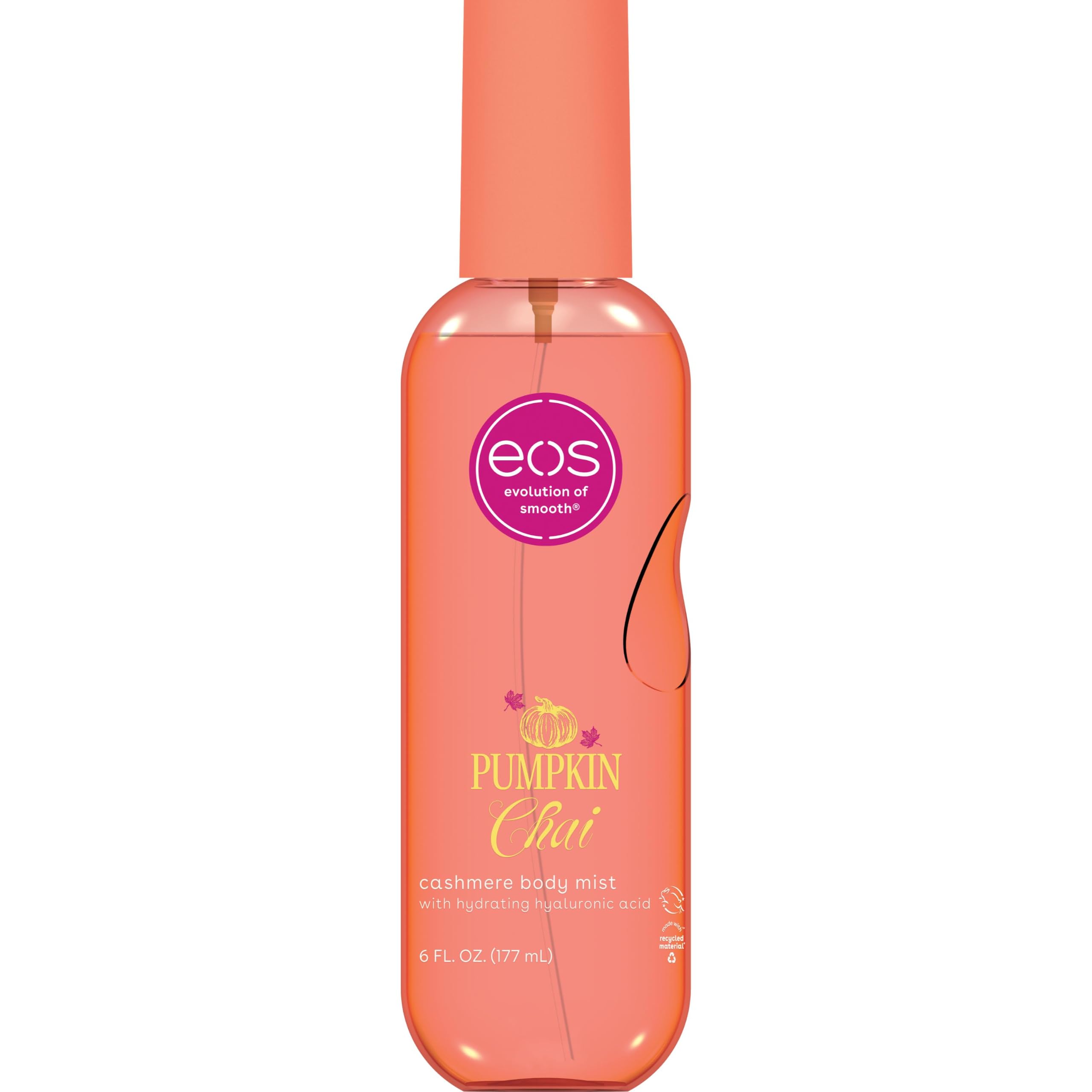 eos bottle front packaging showing seasonal pumpkin chai scent and size