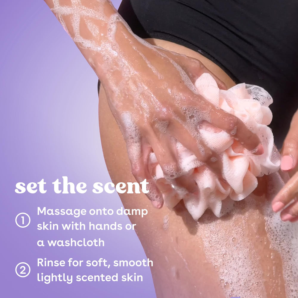 eos label close-up noting bikini area approval and skin-friendly pH