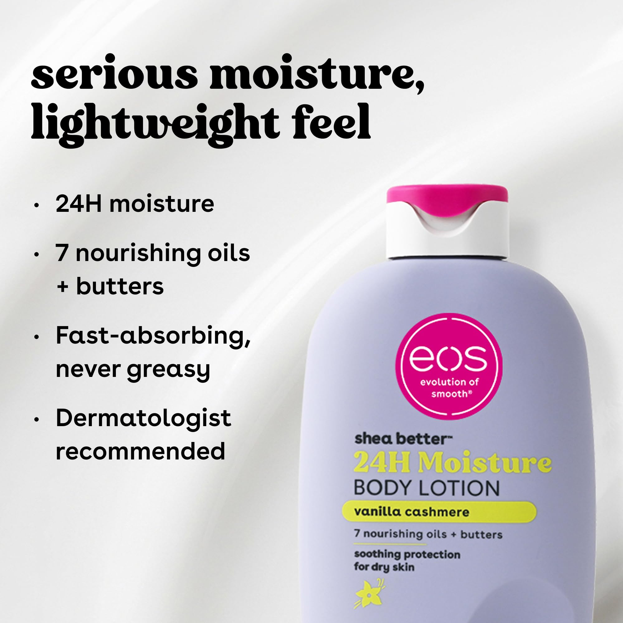 eos lotion being poured showcasing lightweight consistency and spreadability