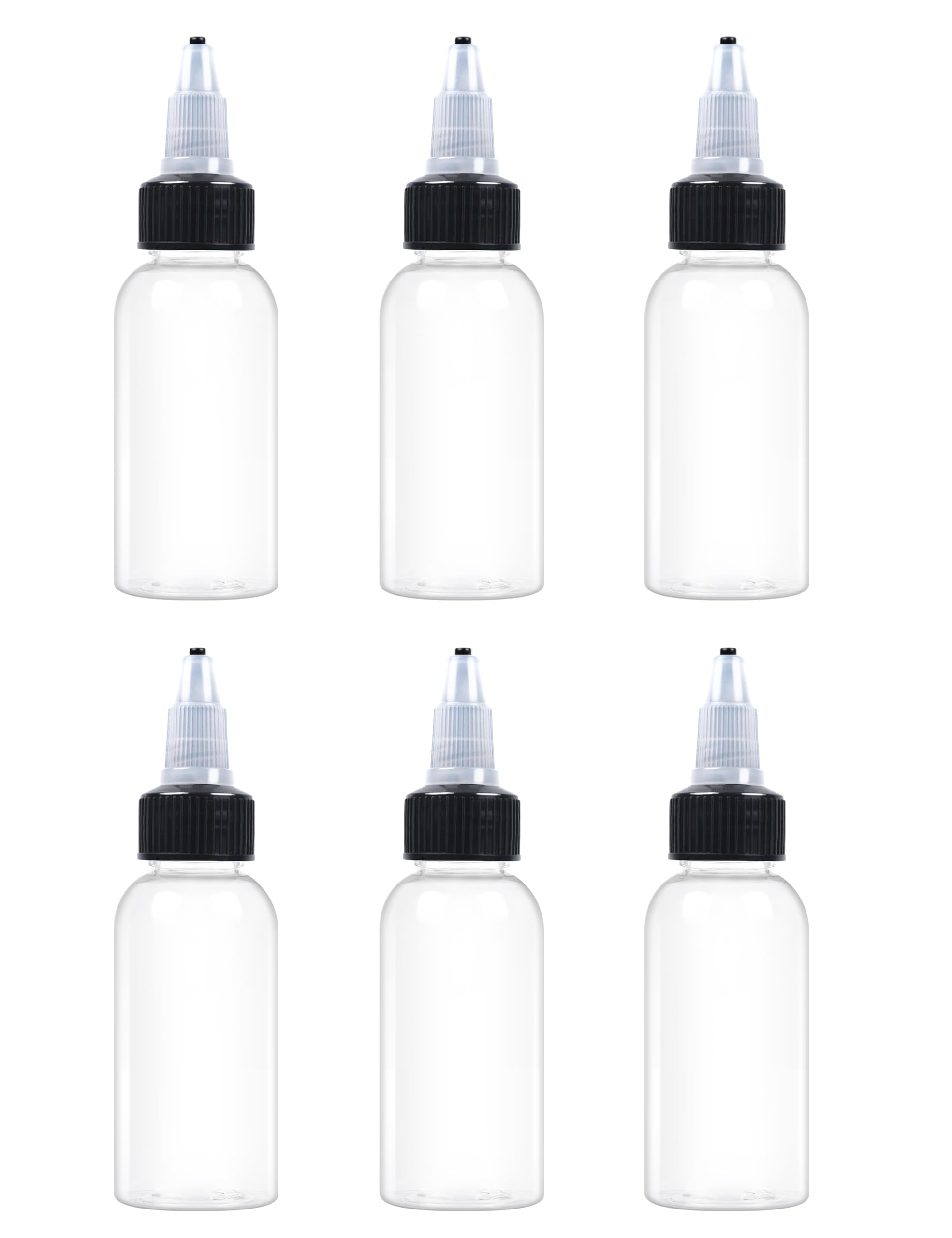 EOSAU 6pcs 1oz bottles front view for organized sauces and compact travel packing.