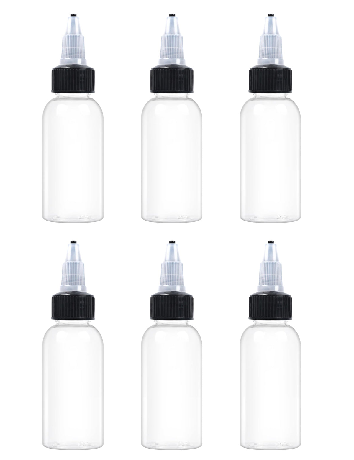EOSAU 6pcs 1oz bottles front view for organized sauces and compact travel packing.