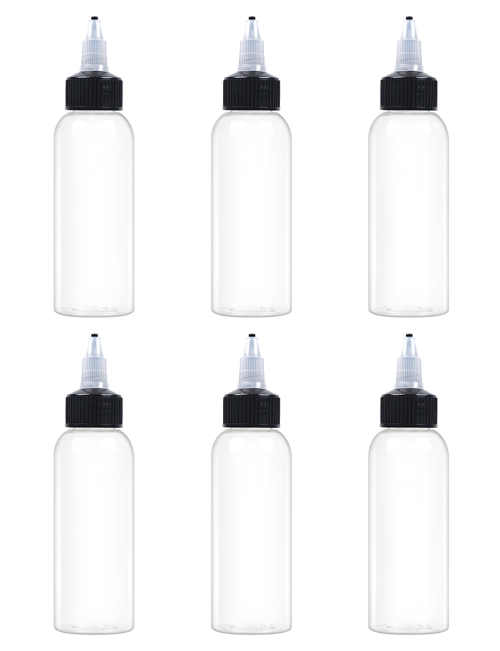 EOSAU 6pcs 60ml squeeze bottles with twist cap show clear contents for easy labeling
