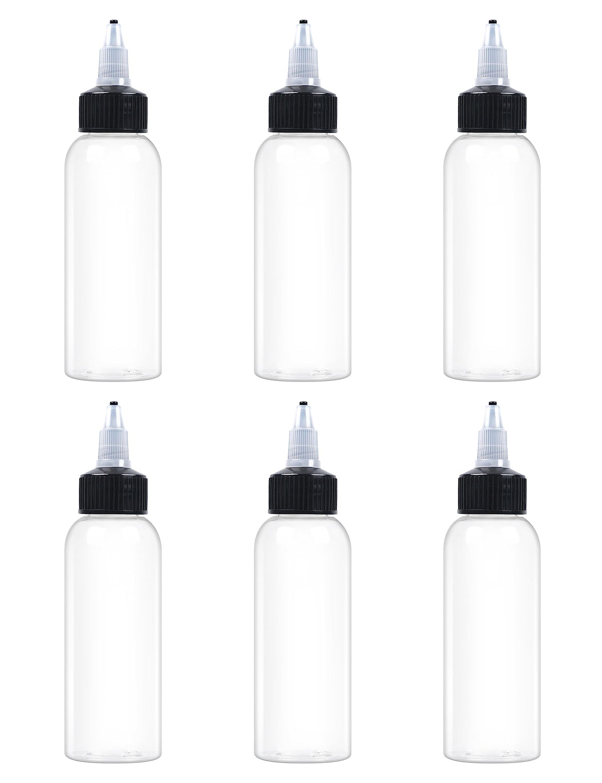 EOSAU 6pcs 60ml squeeze bottles with twist cap show clear contents for easy labeling