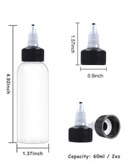 EOSAU clear 60ml dispensing bottle highlighting transparent design for quick content identification