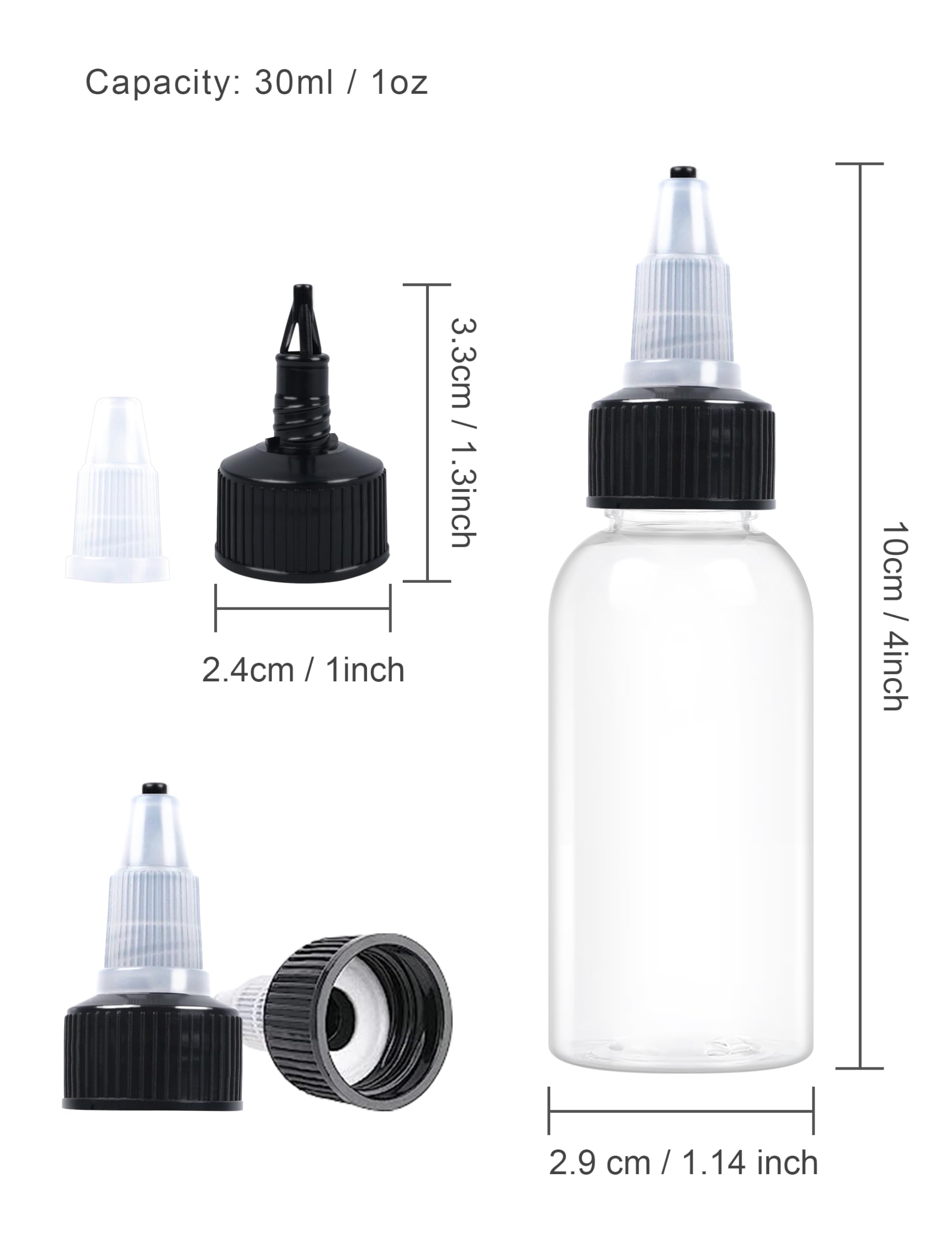 EOSAU clear dispensing bottle labeling-friendly surface improves content identification and organization.