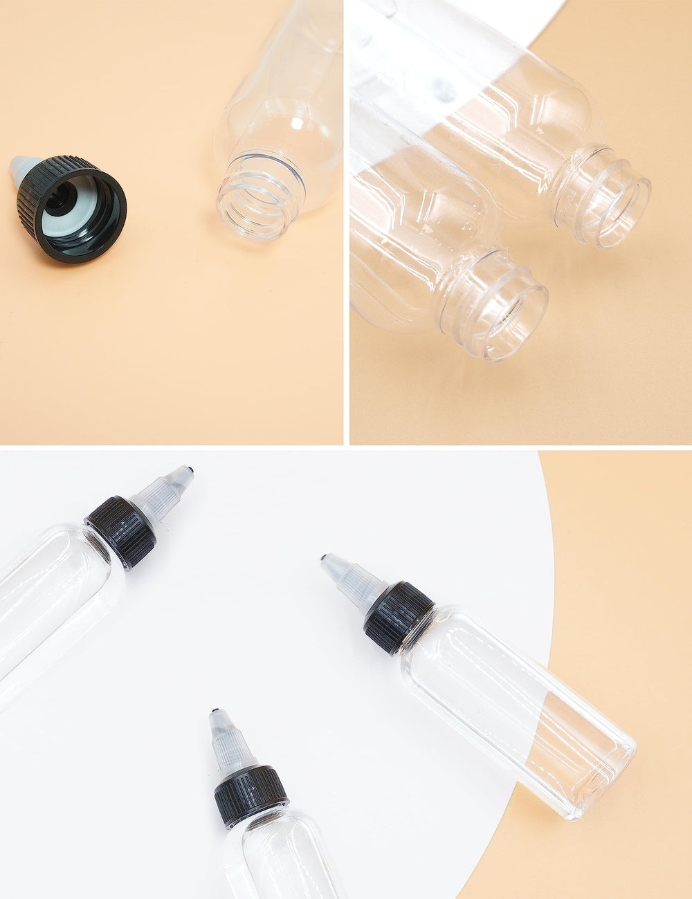 EOSAU labeled clear squeeze bottle helps organize kitchen or workshop with neat contents