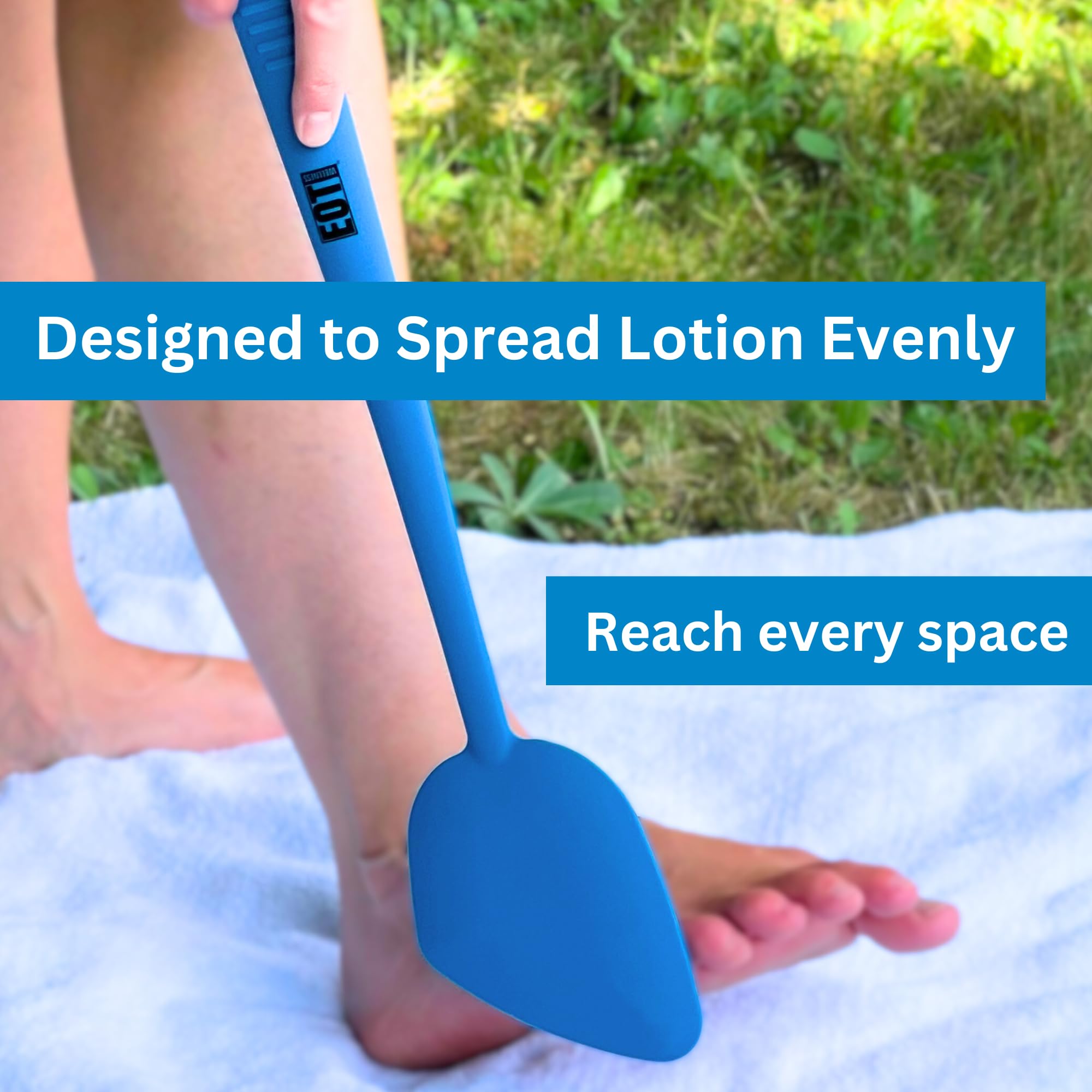 EOT Wellness in-use reaching back demonstrating independent application benefit