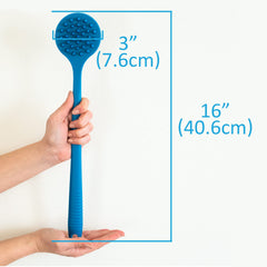 EOT Wellness long handled ergonomic grip enables comfortable reach during showers