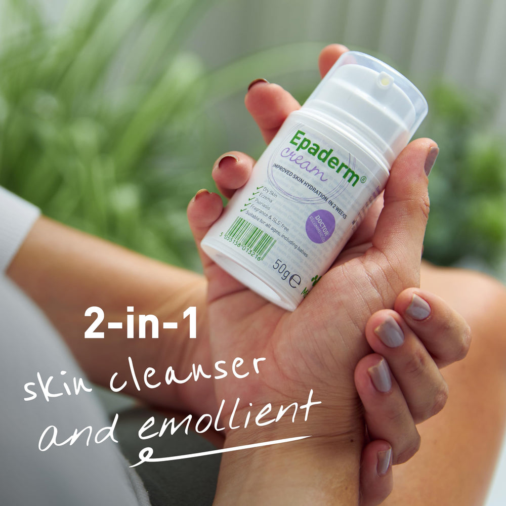 Epaderm Cream used on a baby's skin for gentle moisturising.