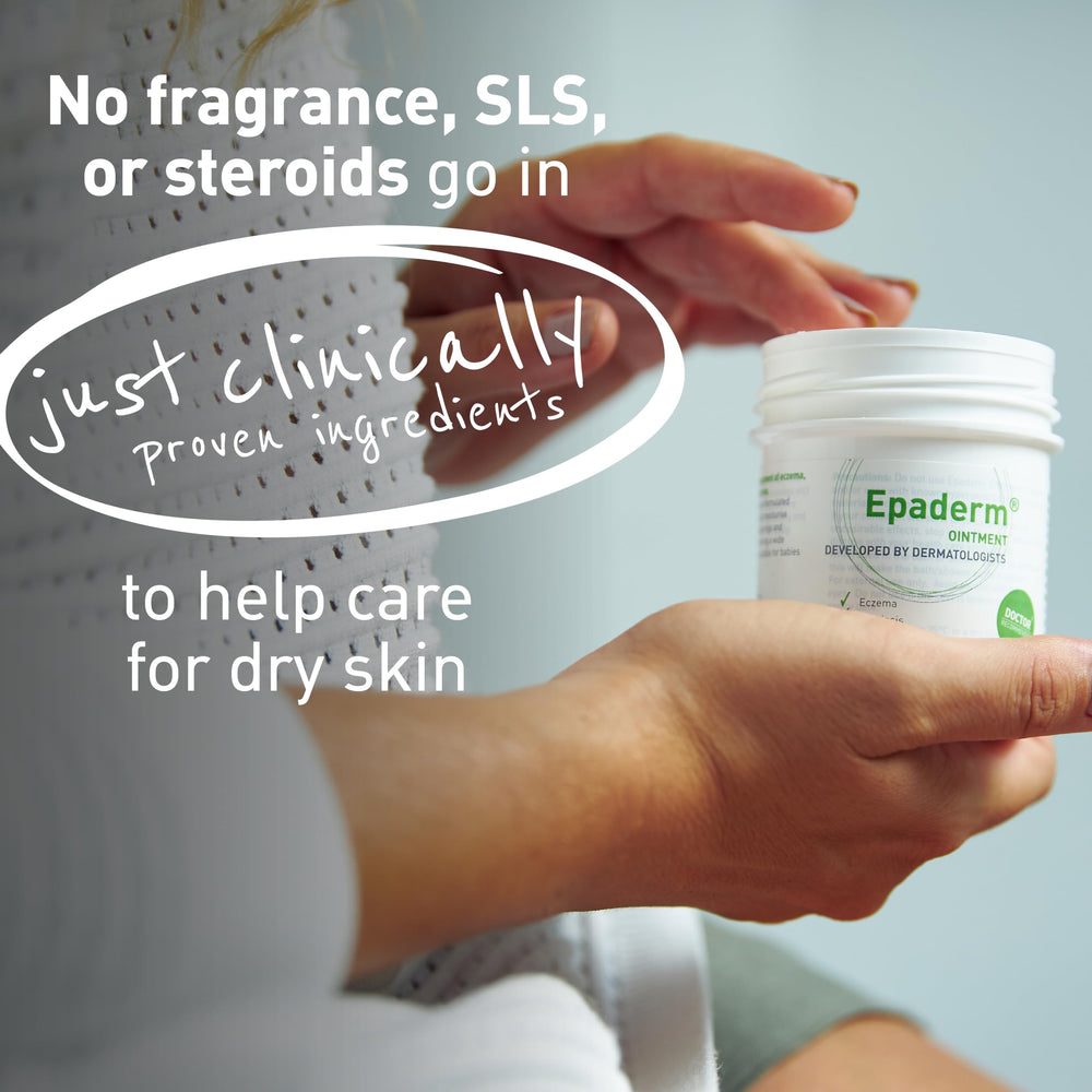 Epaderm 125g skin-surface close-up after application shows protective barrier.