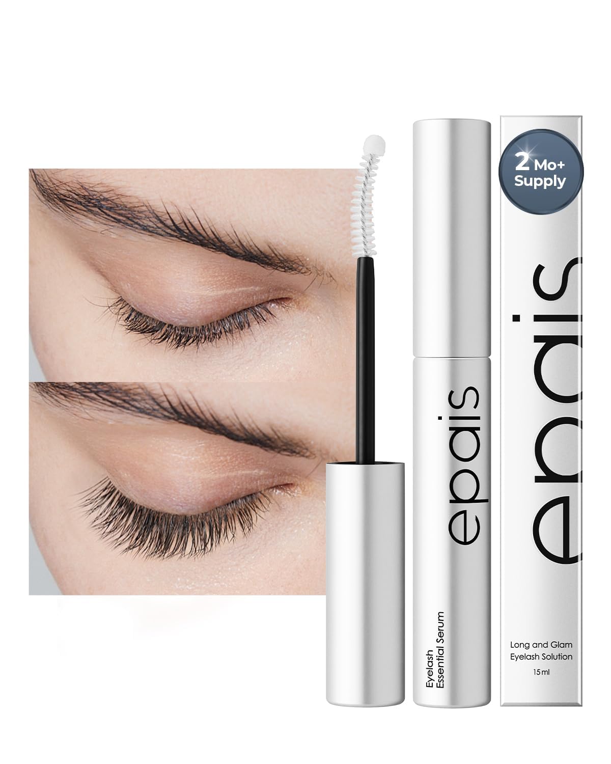 EPAIS essential eyelash growth serum bottle 15ml demonstrates premium lash care benefits