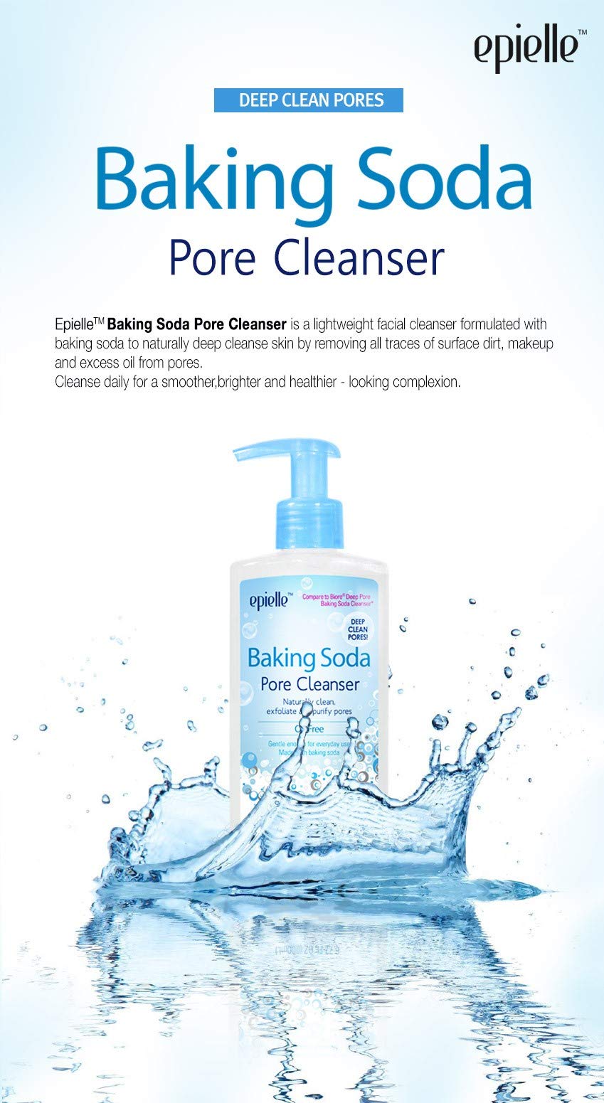 Epielle Baking Soda Pore Cleanser foaming lather demonstrates gentle daily cleanse.