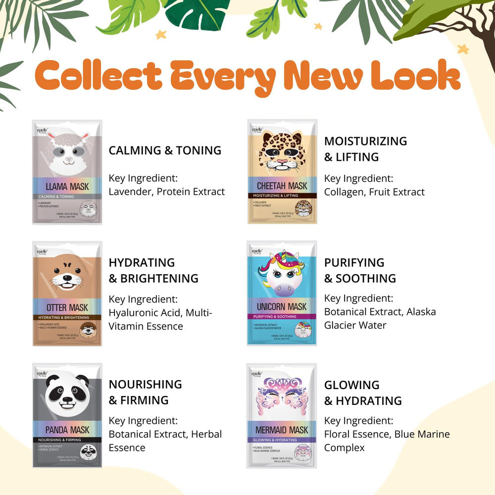 Epielle Mystical Safari llama mask — soothing moisture and cute design