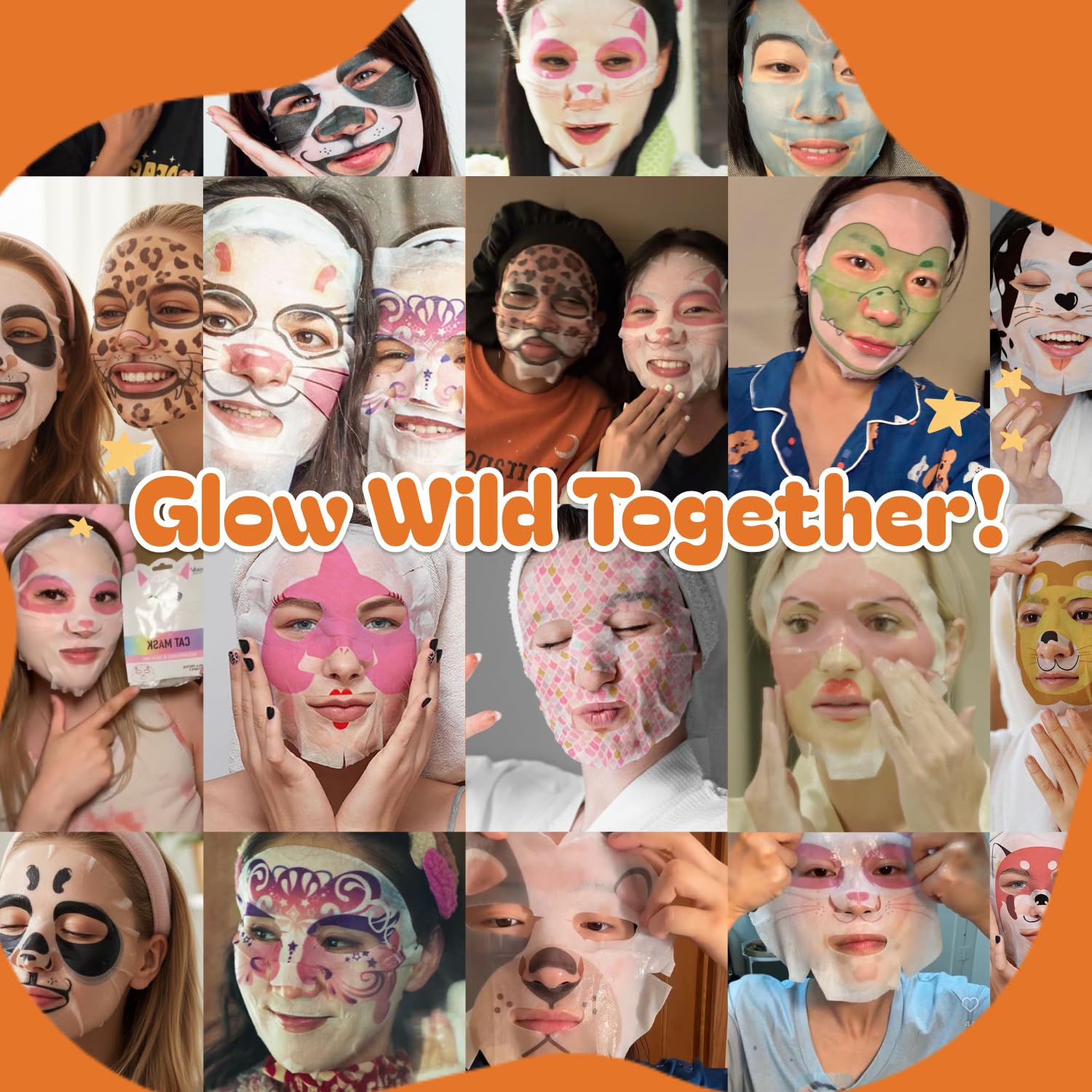Epielle Mystical Safari spa party display masks — shareable self-care