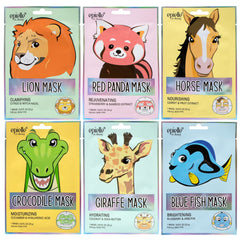 Epielle Character Mask Wild Kingdom pack close-up of playful animal design for a spa night.