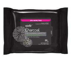 Epielle Charcoal wipes close-up with activated charcoal for deep pore cleansing
