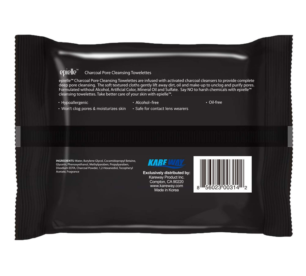 Epielle Charcoal wipes show soft texture for gentle makeup removal