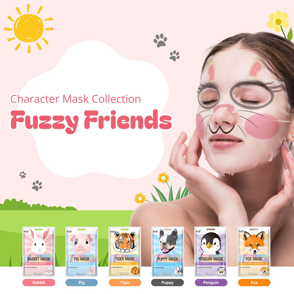 Epielle fuzzy friends penguin mask nourishes skin with a refreshing vibe