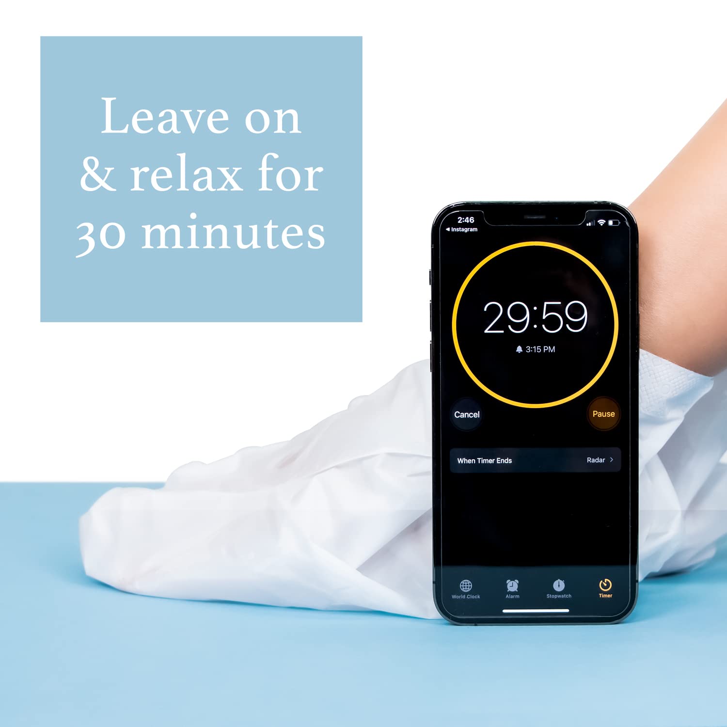 Epielle gloves-on hands shot shows quick at-home spa treatment