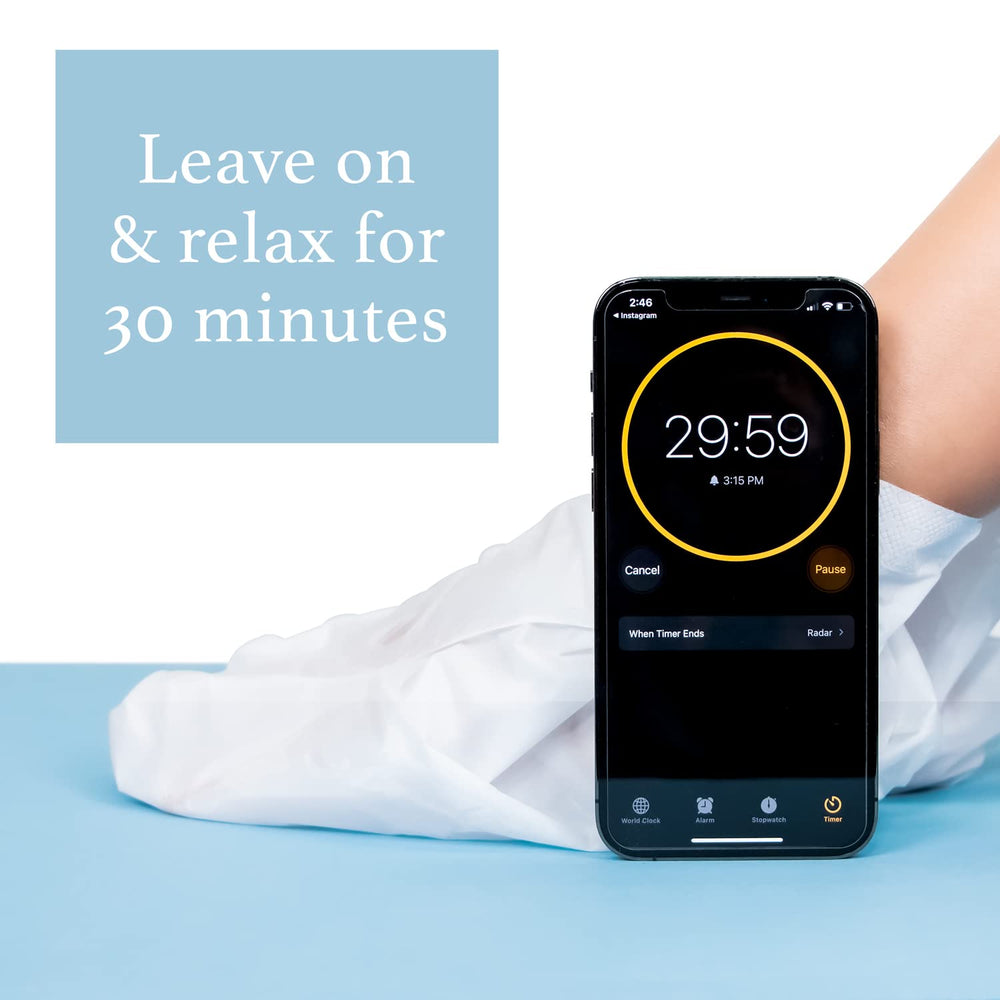 Epielle gloves-on hands shot shows quick at-home spa treatment