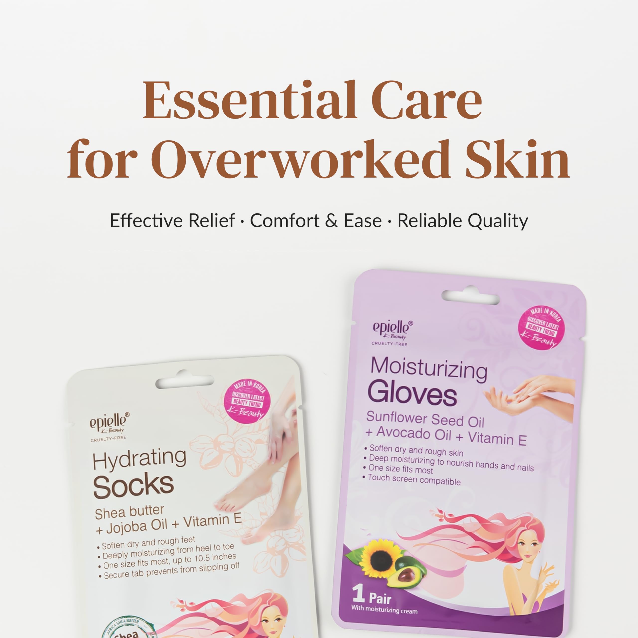 Epielle hands and feet softened closeup reveals smoother texture