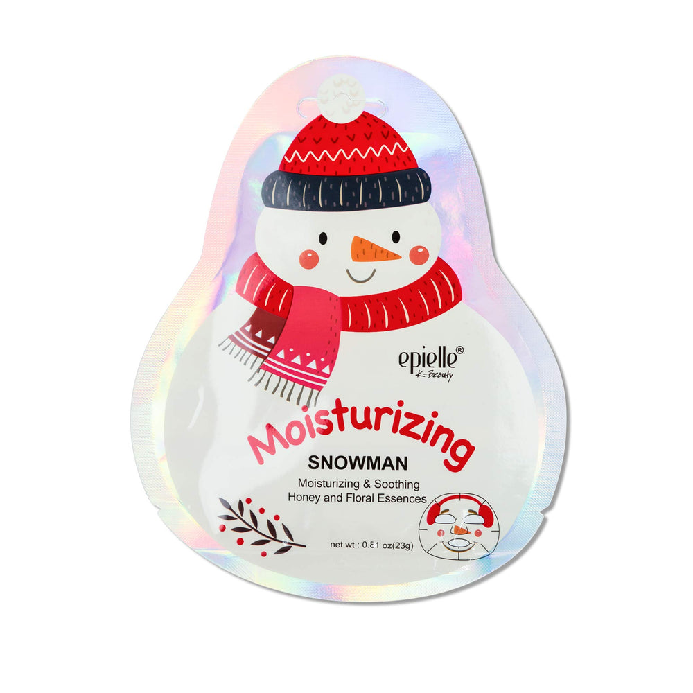 Epielle Snowman mask soothes dry skin with honey and floral essences.