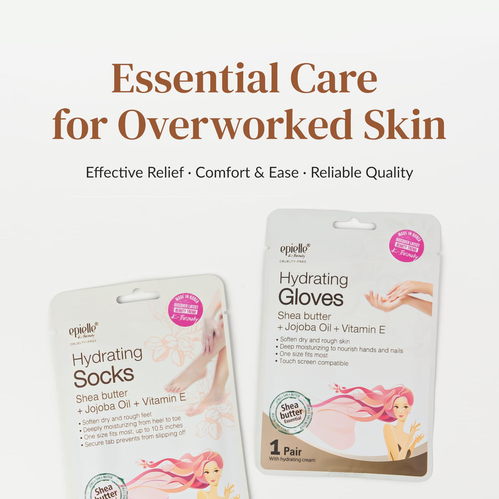 Epielle Hydrating Foot Mask worn as socks during daily activities.