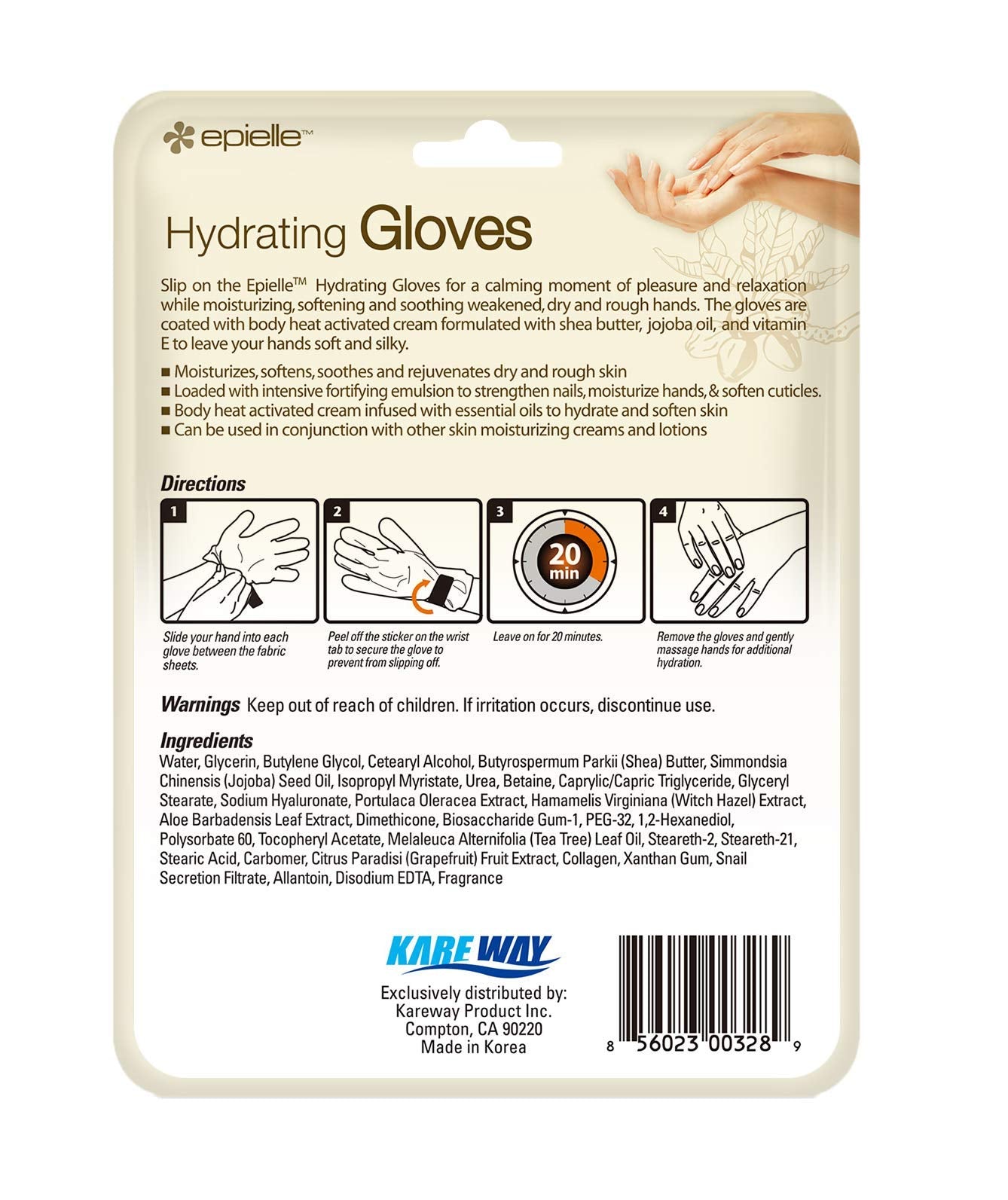Epielle Hydrating Hand Mask gift-ready packaging ideal for stocking stuffers.