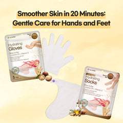 Epielle Hydrating Hand Mask gloves closeup highlighting deep moisture and nourishing oils.