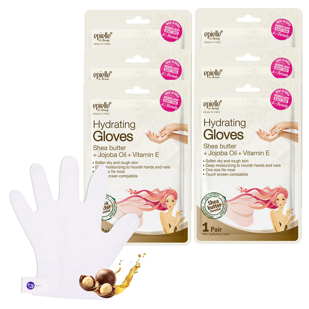 Epielle Hydrating Hand Mask packaging showcases a spa-ready kit for dry hands.