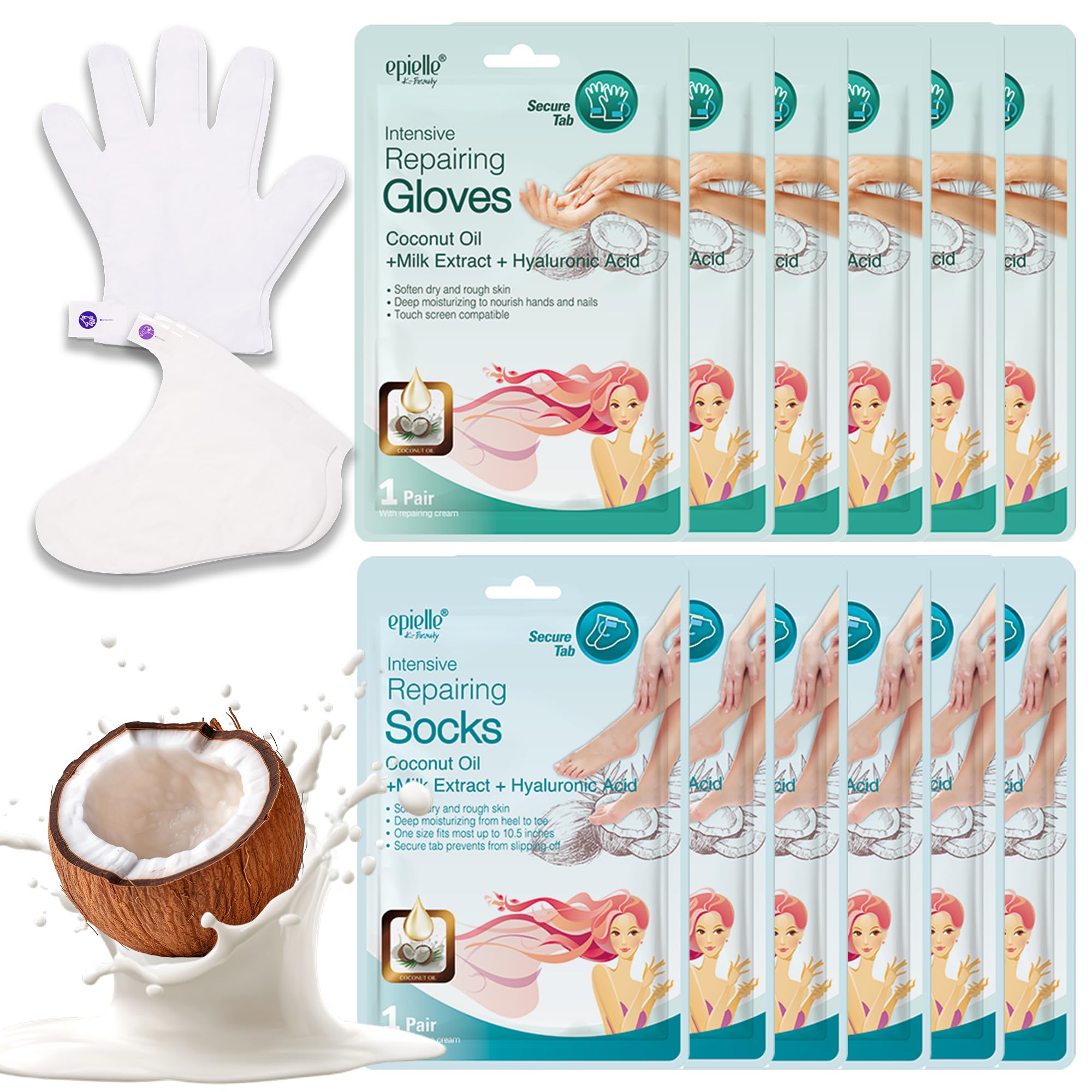 Epielle intensive repairing hand mask gloves-application shows at-home spa hydration for dry hands