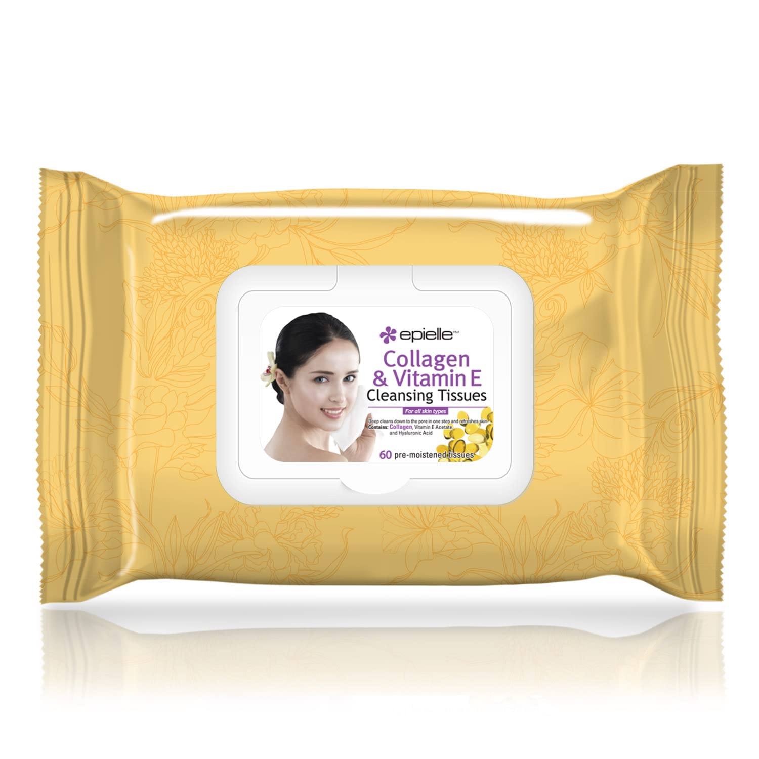 Epielle makeup remover wipes texture closeup highlighting oil-free formula benefits