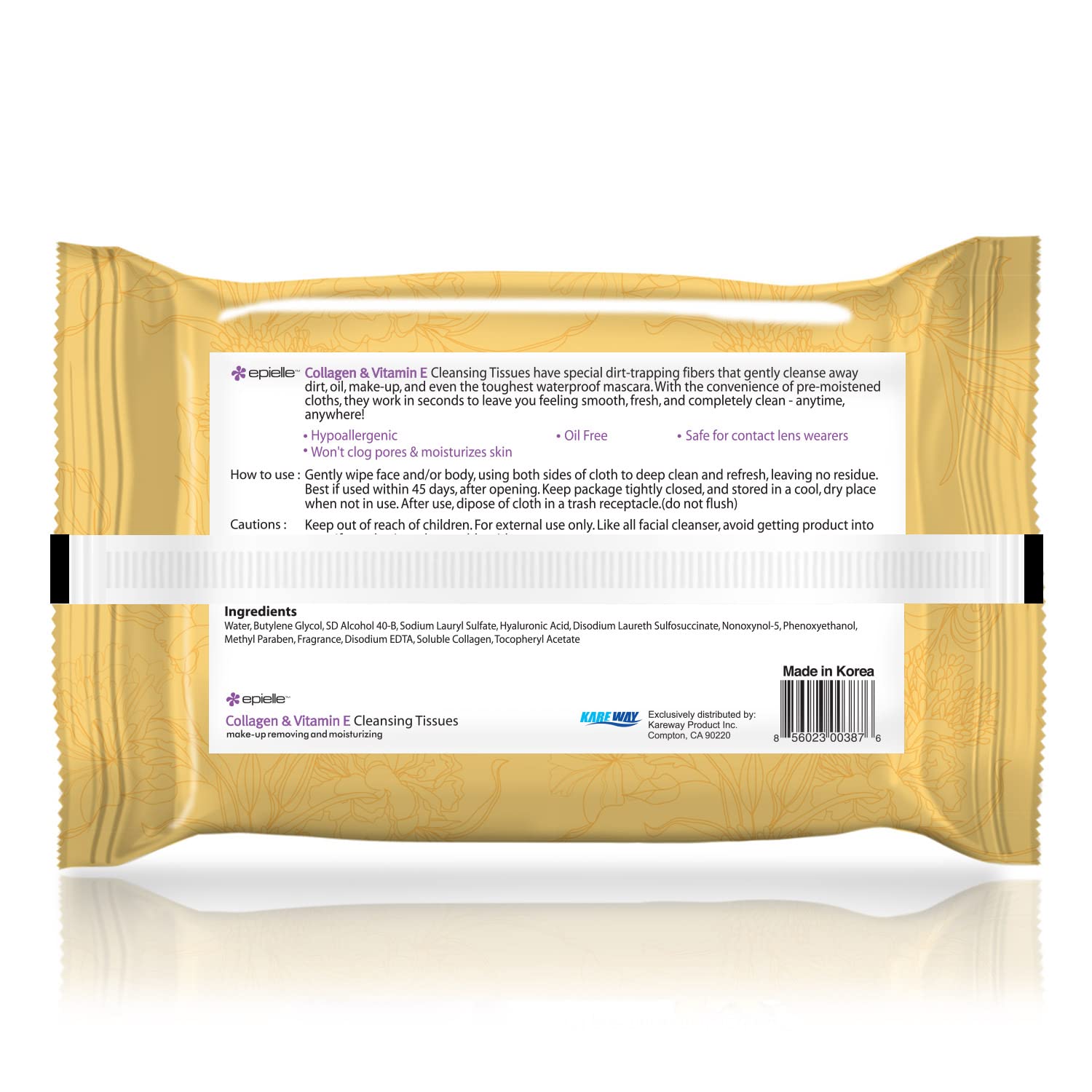 Epielle makeup remover wipes removing waterproof mascara demonstrated for safe makeup removal