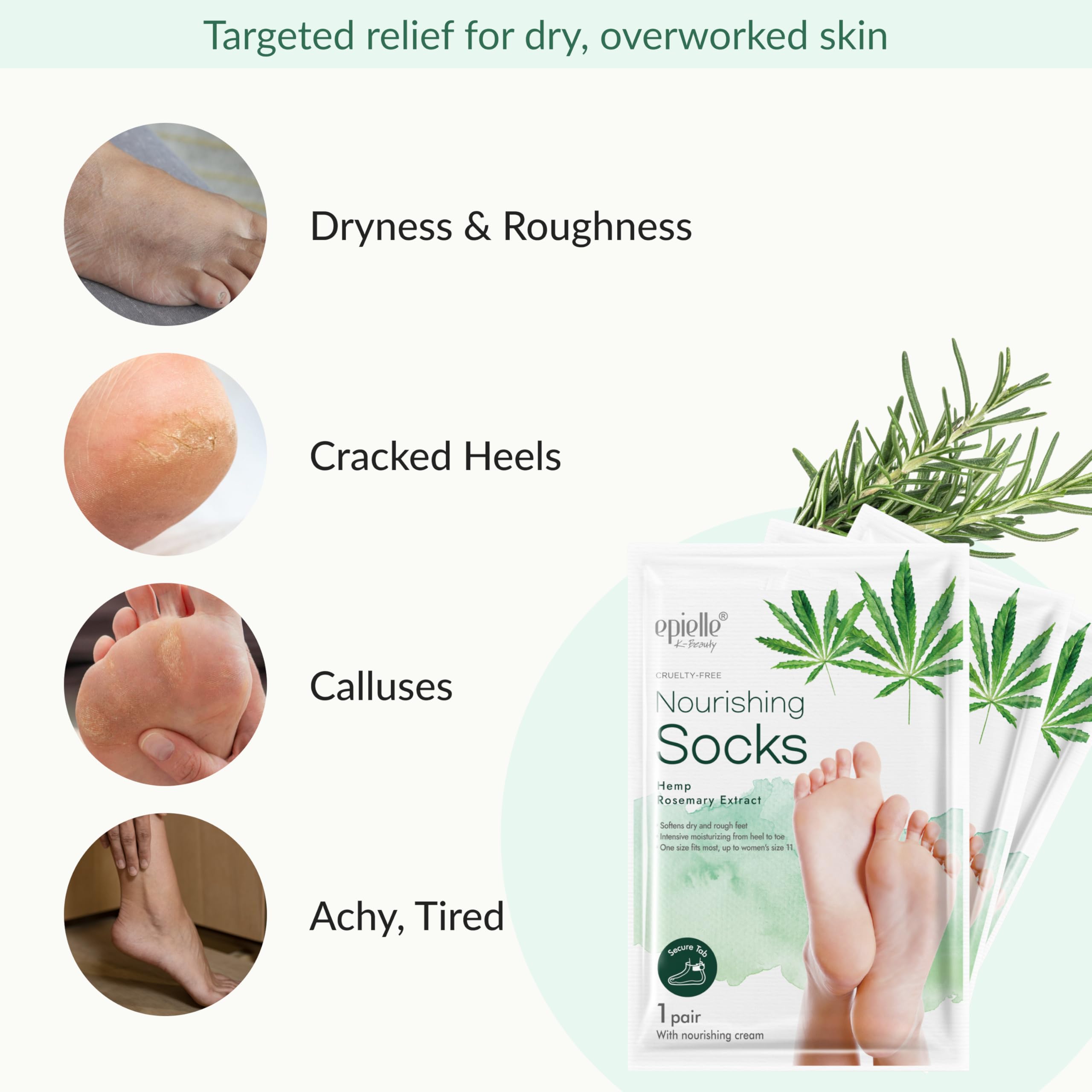 Epielle Nourishing Foot Mask uses adhesive tabs to secure the socks.