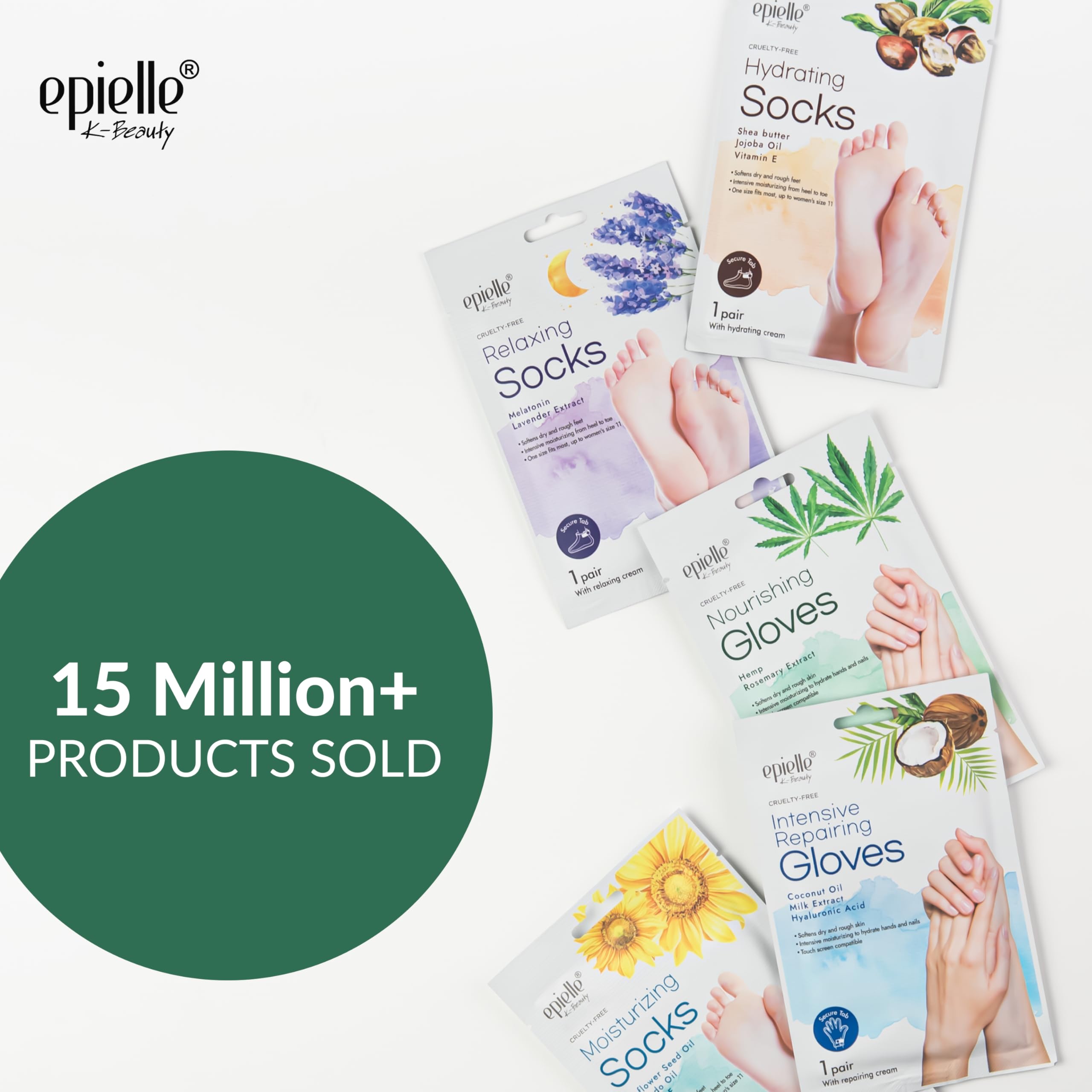 Epielle Nourishing Foot Mask applied to feet for a quick pampering session.
