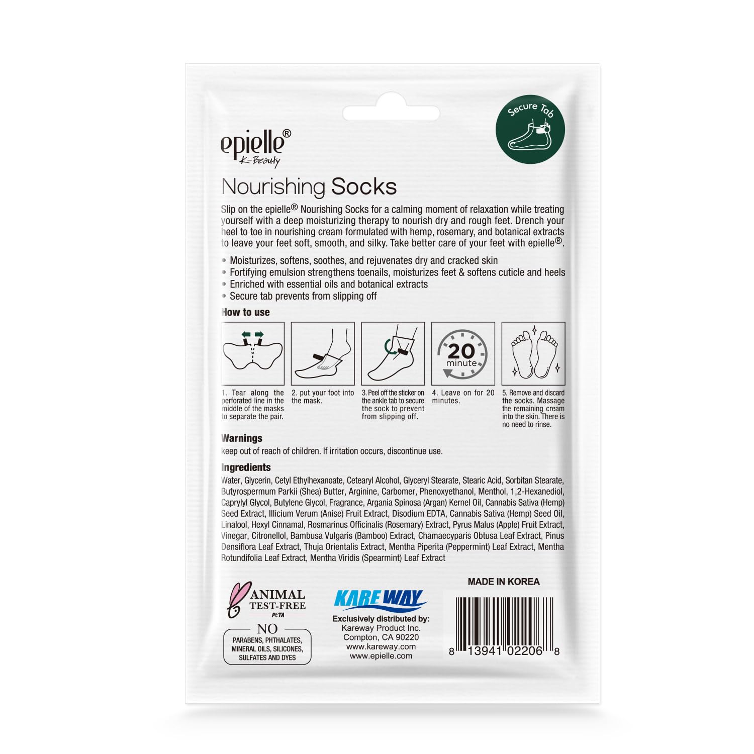 Epielle stocking-stuffer compact foot masks ready for gifting.