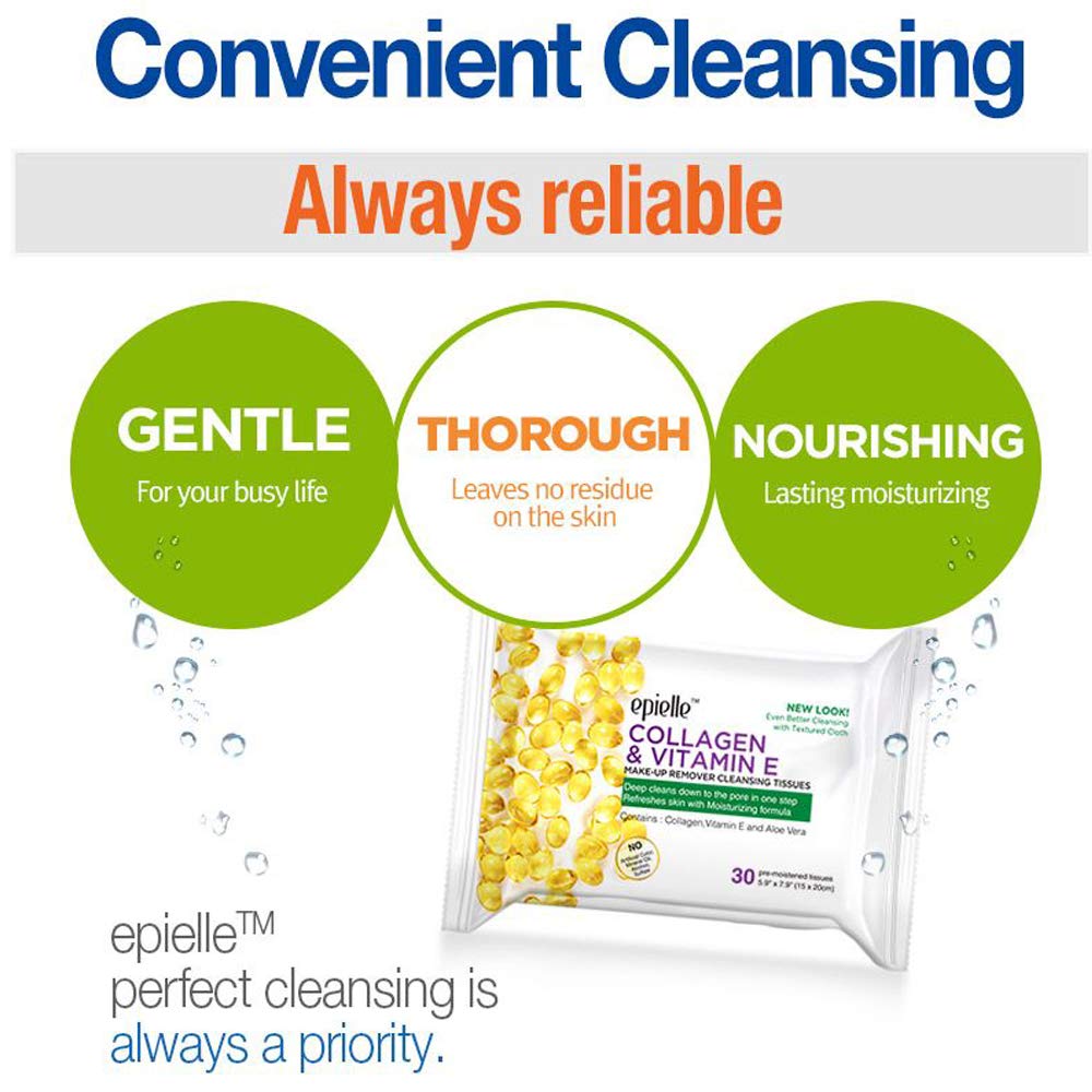 Epielle makeup remover wipes remove waterproof mascara with gentle cleansing.