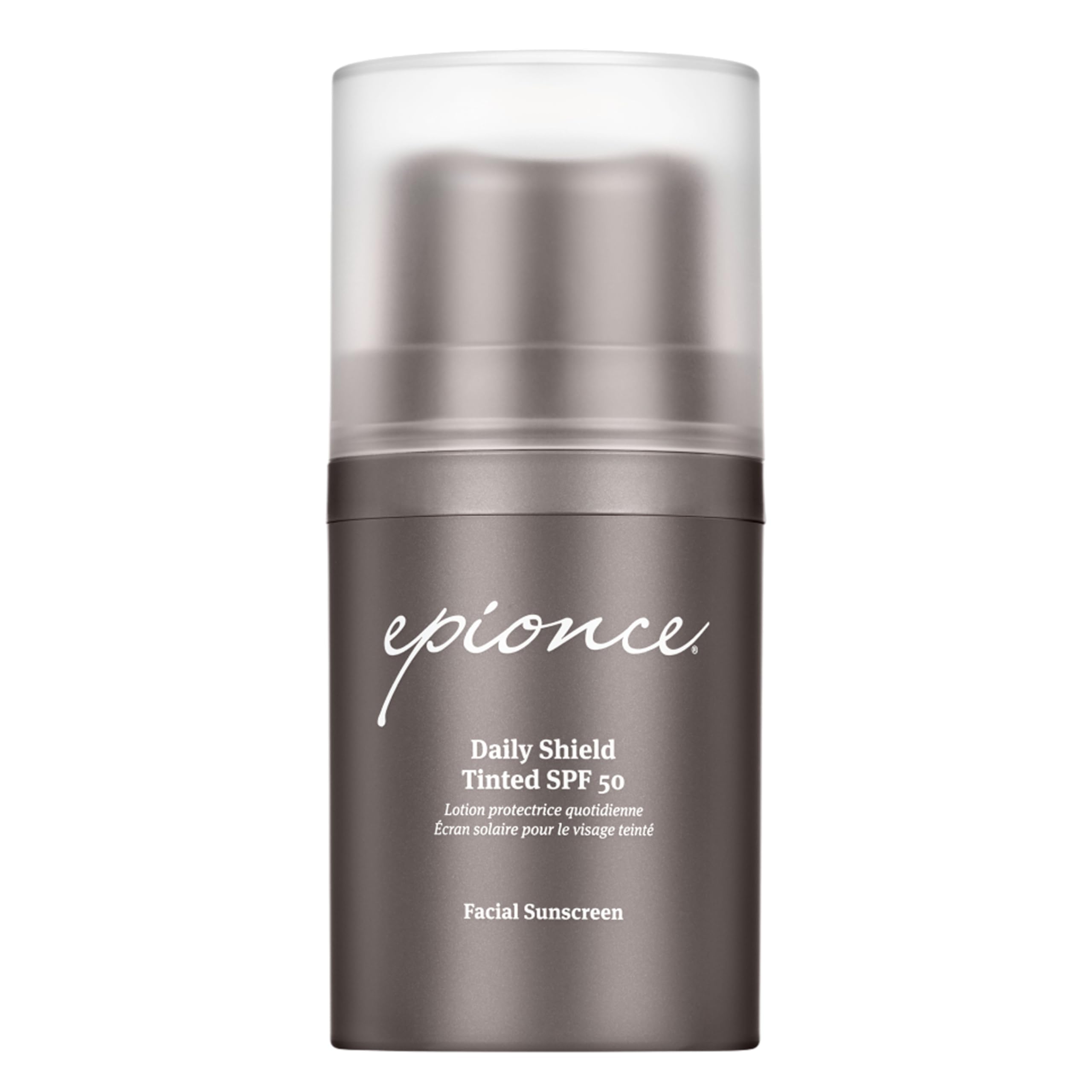Epionce Daily Shield Tinted SPF 50 application on the skin for even coverage.