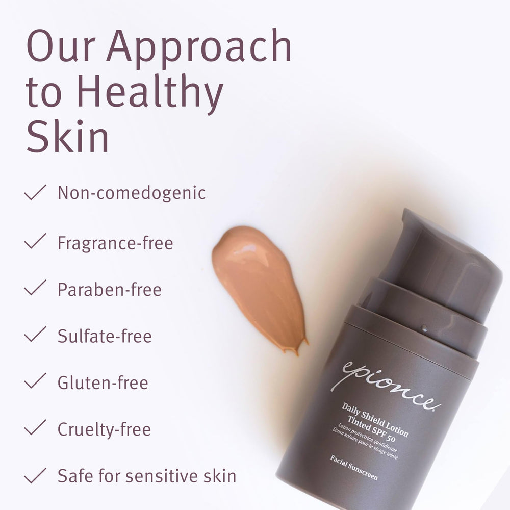 Epionce Daily Shield Tinted SPF 50 used as a makeup base for flawless finish.