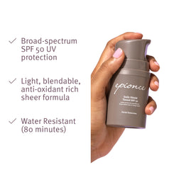 Epionce Daily Shield Tinted SPF 50 suitable for all skin types.
