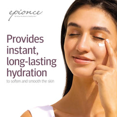 Epionce Enriched Body Cream on foot demonstrating rich coverage for feet.